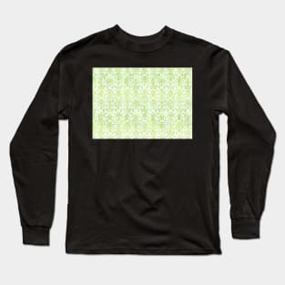 Light Green White Damask Watercolor Pattern Long Sleeve T-Shirt